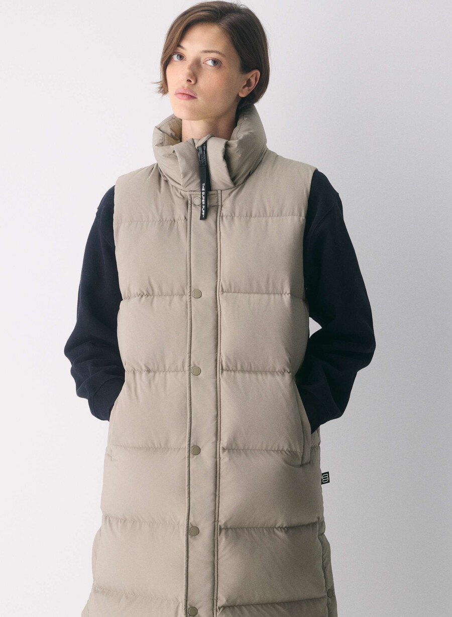 the super puff gilet lungo - climatte modern taupe