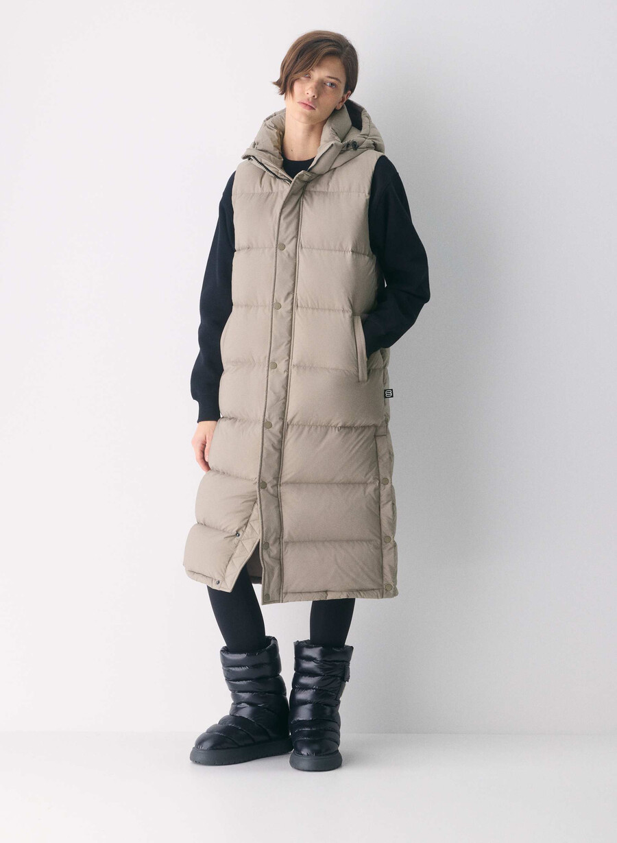 the super puff gilet lungo - climatte modern taupe