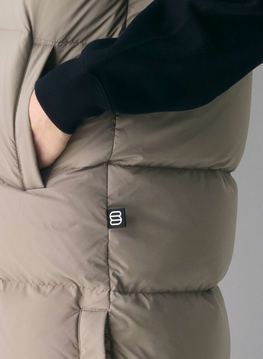 the super puff gilet lungo - climatte modern taupe