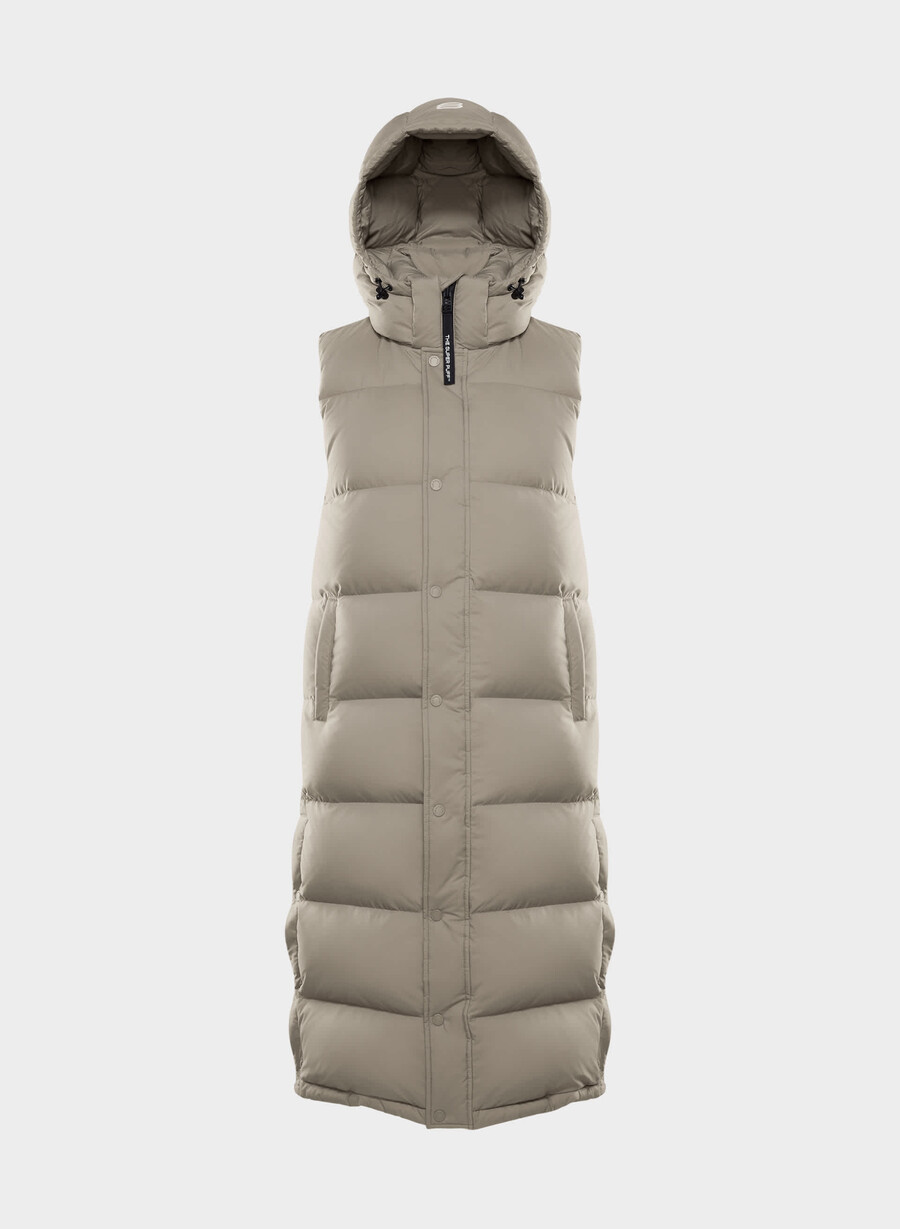 the super puff gilet lungo - climatte modern taupe
