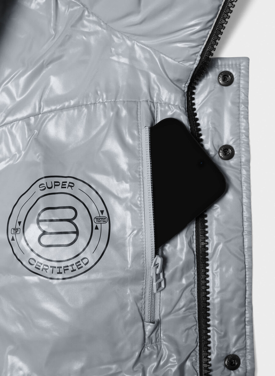 superpuff xtrashorty - grigio polvere di luna lucido