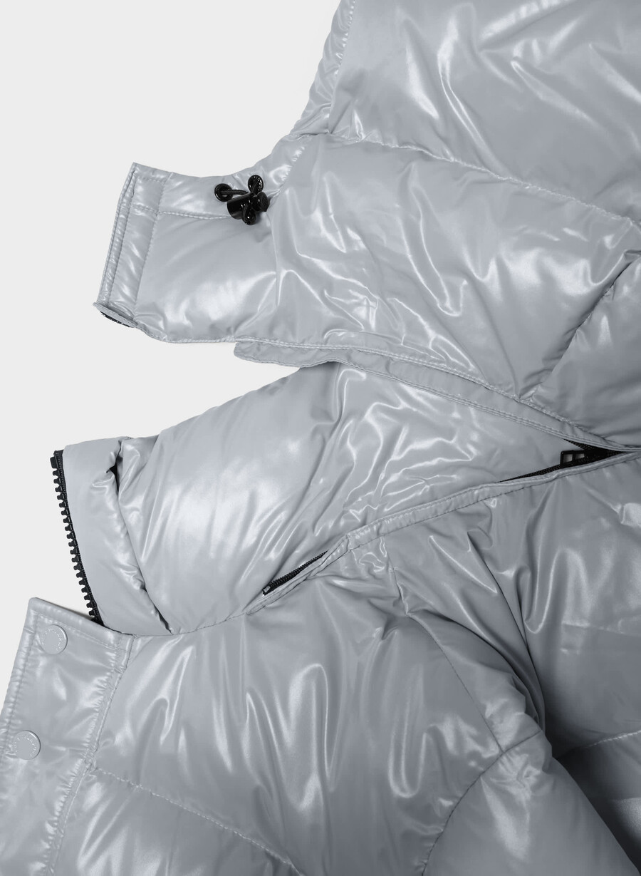 superpuff xtrashorty - grigio polvere di luna lucido