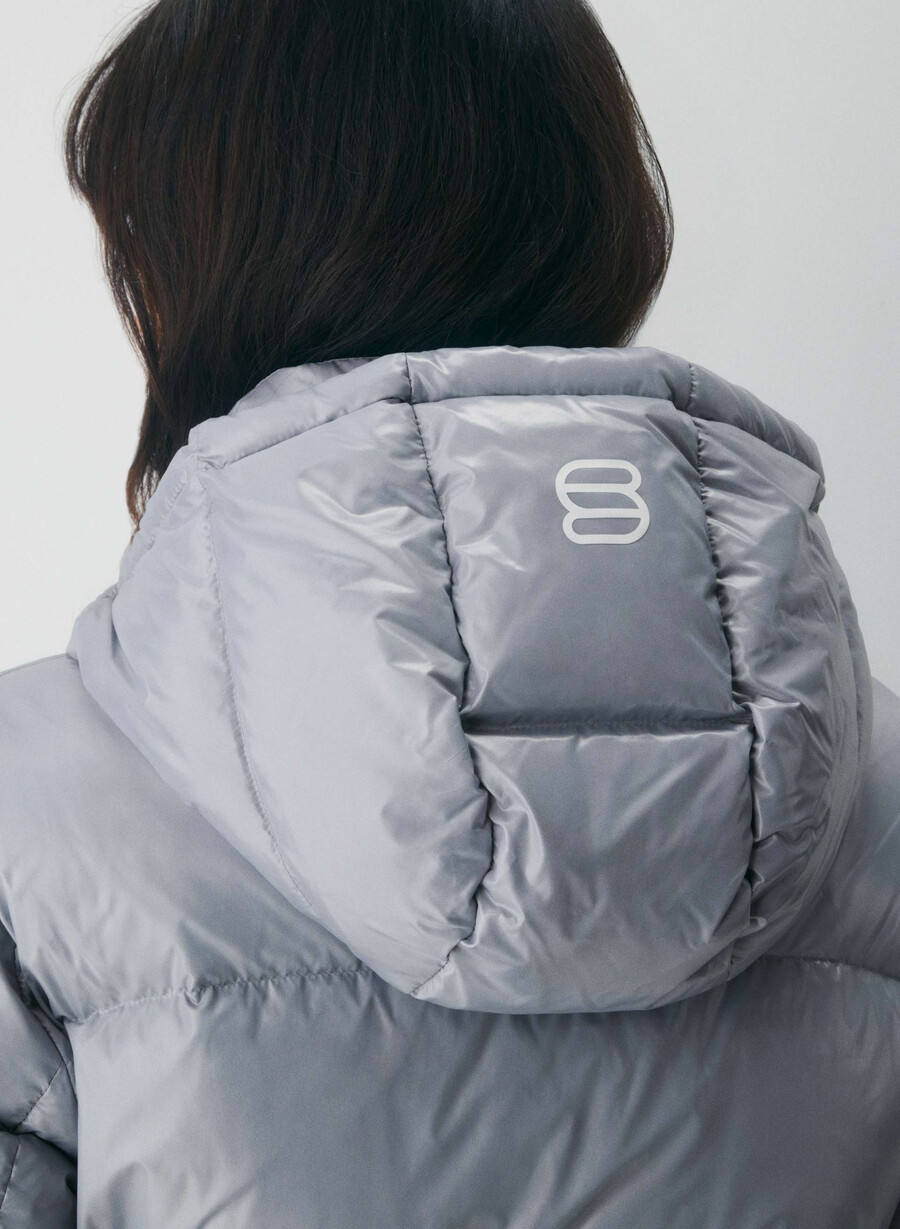 superpuff xtrashorty - grigio polvere di luna lucido